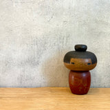 Vintage Kokeshi #090 - "Red Kimono w/ Flowers"