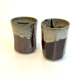 "Shirahagi on Tenmoku" Cups - Faceted • May25 • TH0809