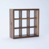 Sola Cube Display Case - Wood & Brass - 9 Cube