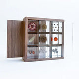 Sola Cube Display Case - Wood & Brass - 9 Cube