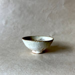 Japanese Sake Cup/Small Bowl - White w/ Blue Splash