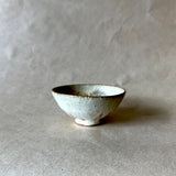 Japanese Sake Cup/Small Bowl - White w/ Blue Splash