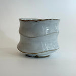 White Chawan (Tea Bowl) - Wave Faceted • May25 • TH1107