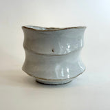 White Chawan (Tea Bowl) - Wave Faceted • May25 • TH1107