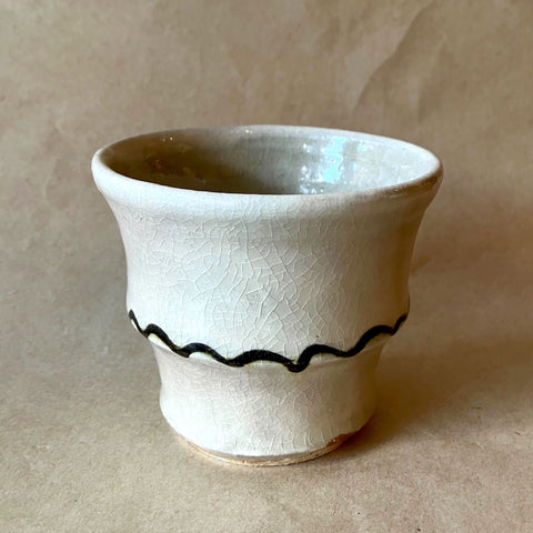 Japanese Ceramic Cup - Two-Tone - Green/White