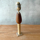 Vintage Kokeshi #111 - "Flower Bun"