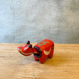 Vintage "Akabeko" Cow - Traditional Japanese "Hariko" Figure