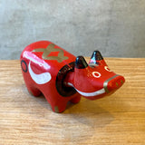 Vintage "Akabeko" Cow - Traditional Japanese "Hariko" Figure