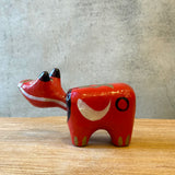 Vintage "Akabeko" Cow - Traditional Japanese "Hariko" Figure