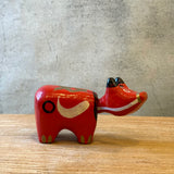 Vintage "Akabeko" Cow - Traditional Japanese "Hariko" Figure