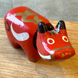 Vintage "Akabeko" Cow - Traditional Japanese "Hariko" Figure