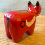 Vintage "Akabeko" Cow - Traditional Japanese "Hariko" Figure