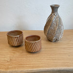 Terunobu Hirata - Sake Set - Twist Faceted - Shino