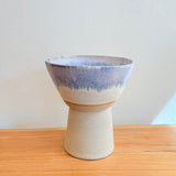Pedestal Bowl - Violet & White
