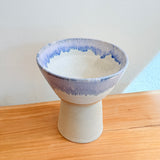 Pedestal Bowl - Violet & White