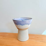 Pedestal Bowl - Violet & White