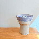 Pedestal Bowl - Violet & White
