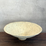 Flower Bowl - Carved - White Speckle - Matte