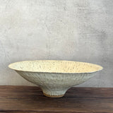 Flower Bowl - Carved - White Speckle - Matte