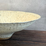Flower Bowl - Carved - White Speckle - Matte