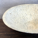 Flower Bowl - Carved - White Speckle - Matte