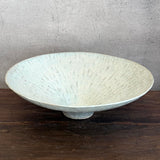 Flower Bowl - Carved - White Speckle - Gloss