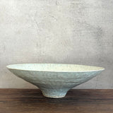 Flower Bowl - Carved - White Speckle - Gloss