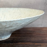 Flower Bowl - Carved - White Speckle - Gloss