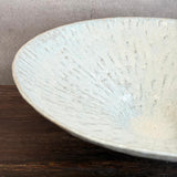 Flower Bowl - Carved - White Speckle - Gloss