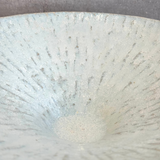 Flower Bowl - Carved - White Speckle - Gloss