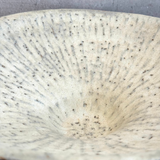 Flower Bowl - Carved - White Speckle - Matte