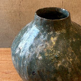 Amphora Vase - Carved - Green Gloss