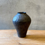 Amphora Vase - Carved - Dark Bronze Matte