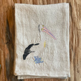 Linen Napkins - Embroidered - Australian Flora & Fauna