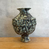 Vase - Urn-Shaped - Key Motif - Green Speckle - Medium • Jun25