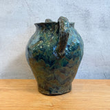 Vase - Urn-Shaped, Handled - Dark-Green Wash - Large