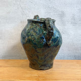 Vase - Urn-Shaped, Handled - Dark-Green Wash - Large