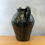 Vase - Urn-Shaped, Handled - Dark-Green Wash - Large