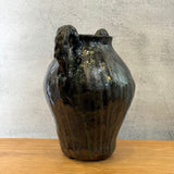 Vase - Urn-Shaped, Handled - Dark-Green Wash - Large