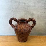 Vase - Urn-Shaped, Coil-Handled - Ruby Speckle - Large