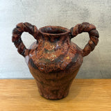 Vase - Urn-Shaped, Coil-Handled - Ruby Speckle - Large
