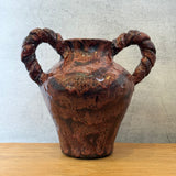 Vase - Urn-Shaped, Coil-Handled - Ruby Speckle - Large