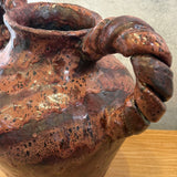Vase - Urn-Shaped, Coil-Handled - Ruby Speckle - Large