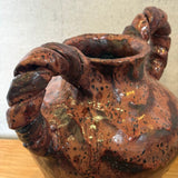 Vase - Urn-Shaped, Coil-Handled - Ruby Speckle - Large
