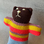 Hand-Knitted Teddy Bear #01 - Yellow/Red/Blue