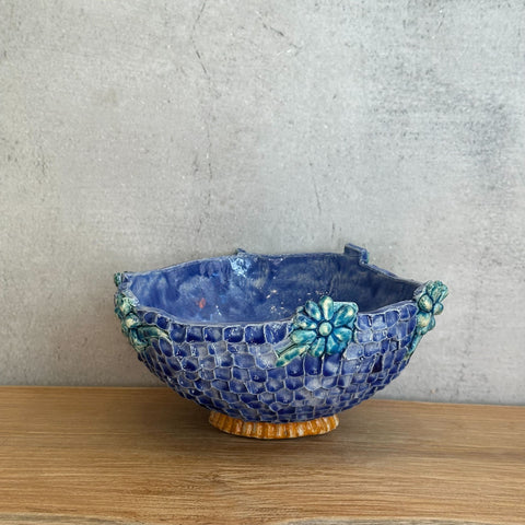 "Blue Flowers" Bowl - Large • Nov24