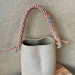 Basket Vase - Orange & Blue Woven Handle