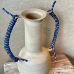 Bottle Vase - Blue & Pink Woven Handles
