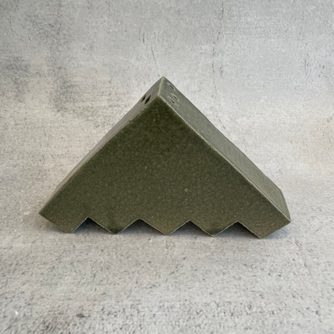 Jenni Oh - Medium Triangle Sculpture in Olive Green - December 2023