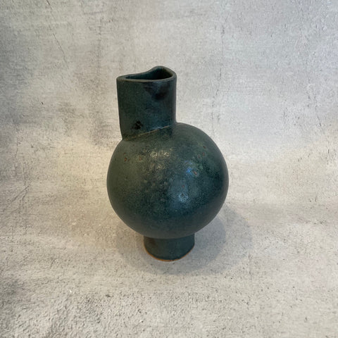 Emma Young - Pedestal "Pod" Vase in Moss Green - Medium - December 2023